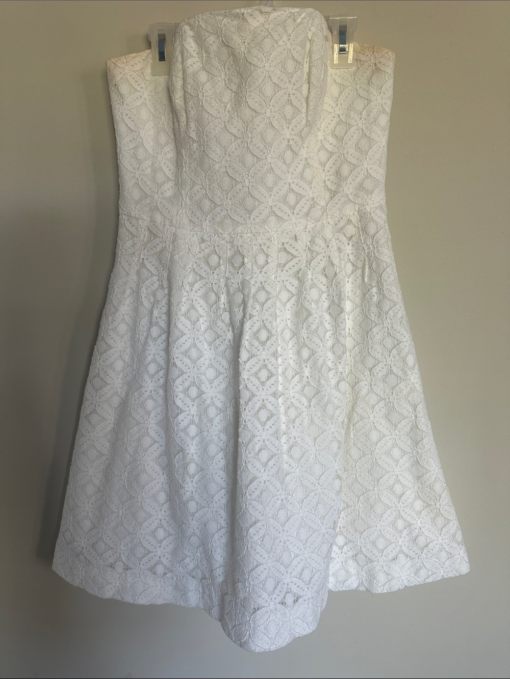 Lilly Pulitzer White Strapless Lace Fit-and-Flare Dress